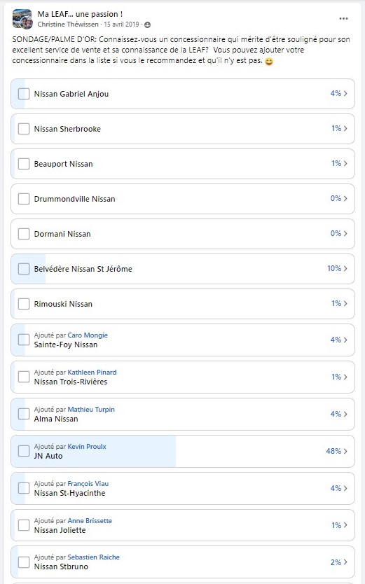 Sondage facebook